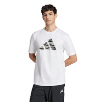 T-shirt graphique Adidas Blanc Vert Homme — immagine 2