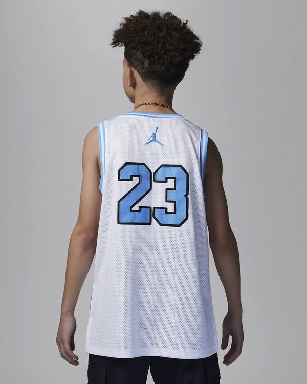 Nike Jordan 23 Jersey Canotta Da Basket Bianca Azzurra Bambino