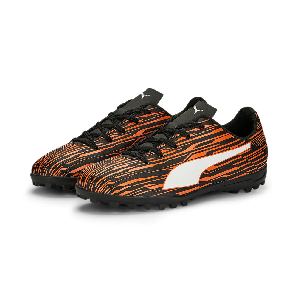 Puma rapide Chaussures de football en salle Orange Noir Enfants