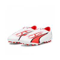 Puma ultra play fg ag Chaussures de foot Blanc Rouge Unisexe — immagine 2