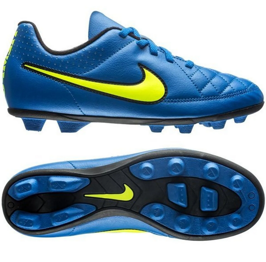 Chaussures de football Nike Jr. Tiempo Rio II FG Bleues Enfant