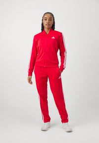Adidas Essentials 3-Stripes Completo Tuta Rossa Donna — immagine 2