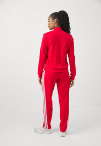 Adidas Essentials 3-Stripes Completo Tuta Rossa Donna — immagine 3
