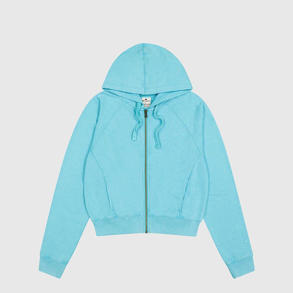 Champion Mineral Felpa Chusura Zip Con Cappuccio Azzurra Donna