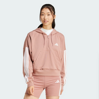 Adidas Essentials 3-Stripes Sweat à Capuche Rose Blanc Femme — immagine 2