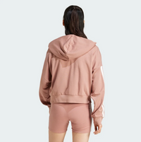 Adidas Essentials 3-Stripes Sweat à Capuche Rose Blanc Femme — immagine 3