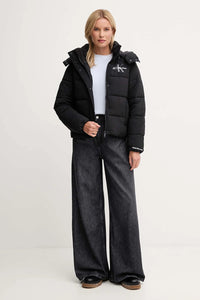 Calvin Klein Jeans Giubbotto Con Cappuccio Nero Donna — immagine 2
