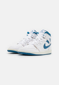 Jordan 1 Mid SE Chaussures Blanc Bleu Femme — immagine 2