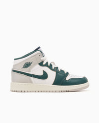 Jordan 1 Mid Se Gs Chaussures Blanches Vertes Femme — immagine 1