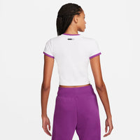 T-shirt Nike Sportswear Tee Swoosh Blanc Violet Femme — immagine 3