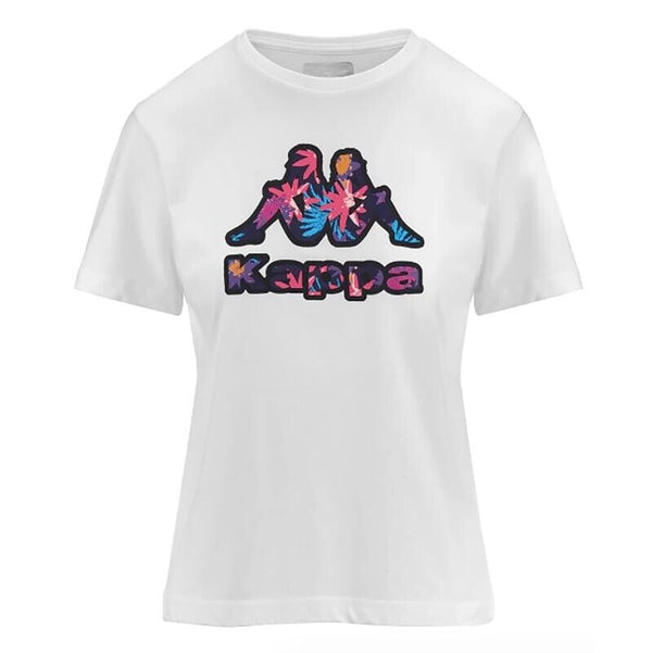 Kappa Graphik T-Shirt Bianca Con Stampa Donna