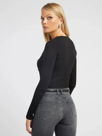 Guess T-shirt Manches Longues Noire Femme — immagine 2