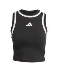 Adidas Crop Canotta Sportiva Nera Bianca Donna — immagine 1
