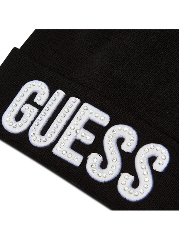 Guess Cappello Nero Con Ricamo Bambina