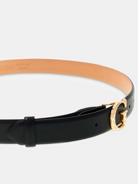 Guess Ceinture en similicuir noir avec boucle dorée pour femme — immagine 2