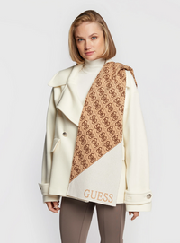 Guess Sciarpa Logata Bianca Beige Donna — immagine 2