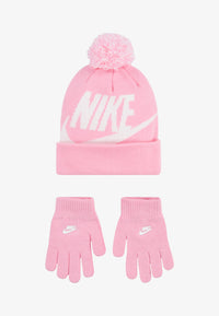 Nike Swoosh Set 2 Pezzi Cappello Guanti Rosa Bianchi Bambina — immagine 1