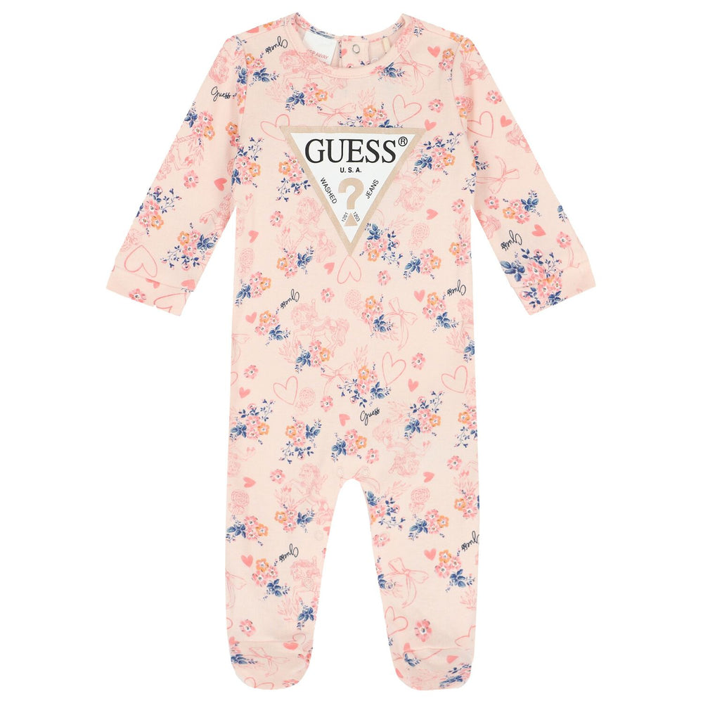 Guess Infant Tuta Rosa Con Stampe a Fiori Bambina