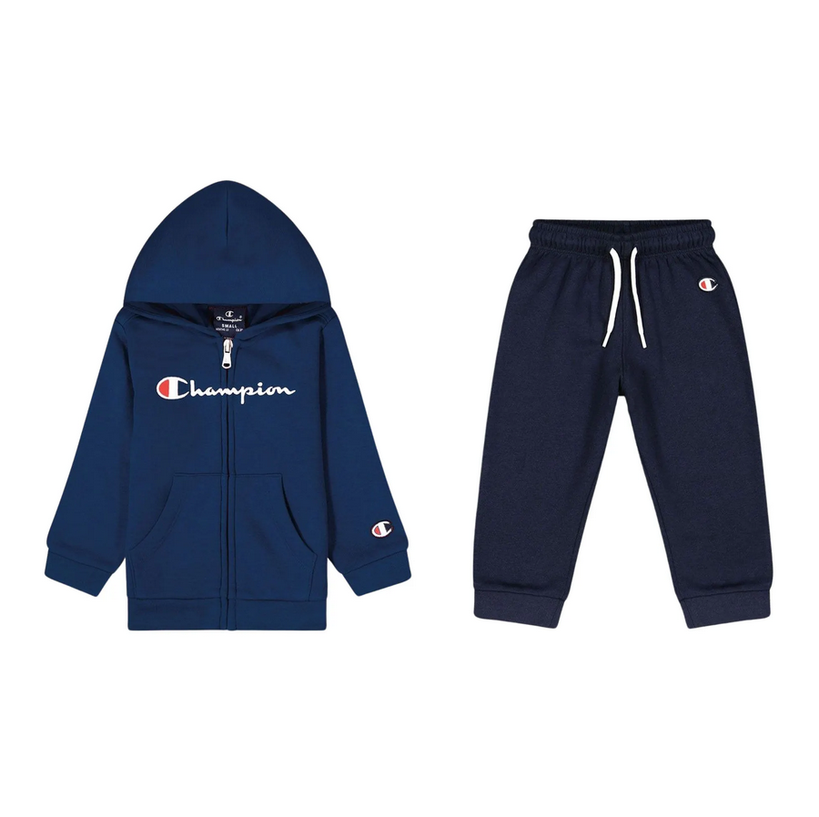 Champion Blend Fleece  Completo Tuta Blu Nero Bambino