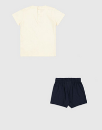 Champion Infant Completo T-Shirt Pantaloncini Beige Blu Bambino — immagine 2