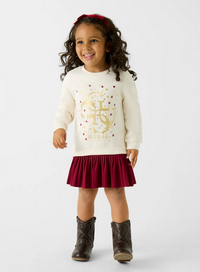 Guess Kids Vestito Beige Bordeaux Bambina — immagine 2