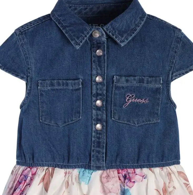 Guess Kids Vestito Misto Jeans Multicolore Bambina