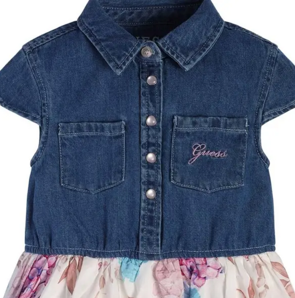 Guess Kids Vestito Misto Jeans Multicolore Bambina