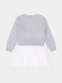 Guess Kids Vestito Grigio Bianco Bambina — immagine 2