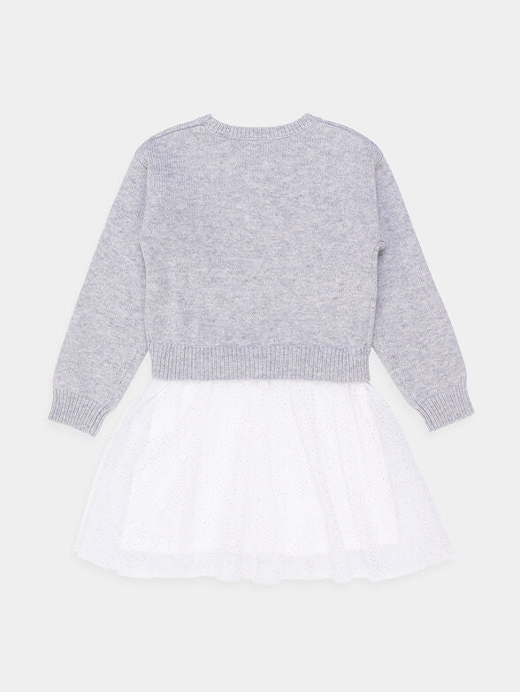 Guess Kids Vestito Grigio Bianco Bambina