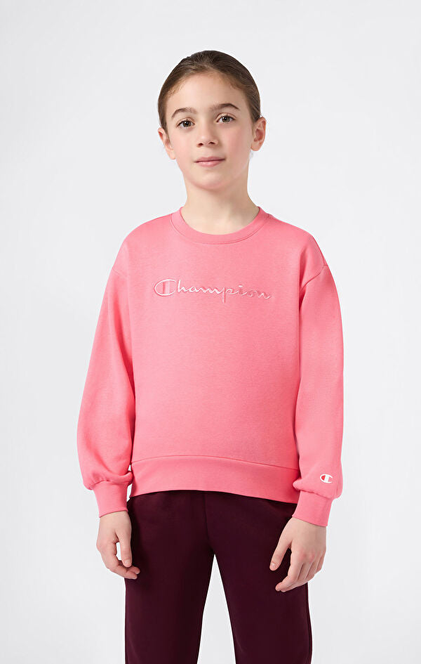 Champion Felpa Girocollo Rosa Bambine Ragazze