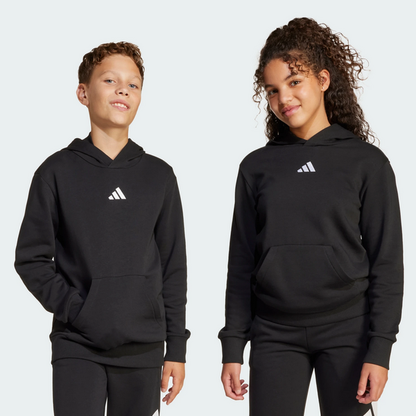 Adidas Essentials Felpa Con Cappuccio Nera Bambini