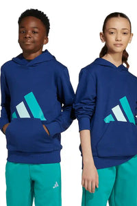 Adidas Essentials Sweat-shirt à capuche bleu coupe classique Enfant — immagine 2
