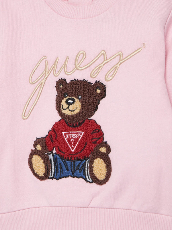 Guess Felpa Girocollo Rosa Bambina