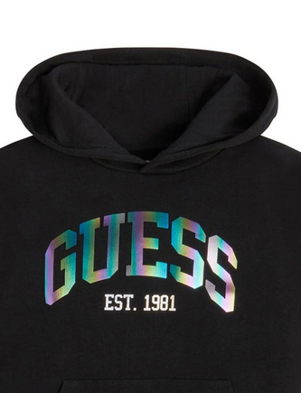 Guess Felpa Con Cappuccio Nera Bambini Ragazzi
