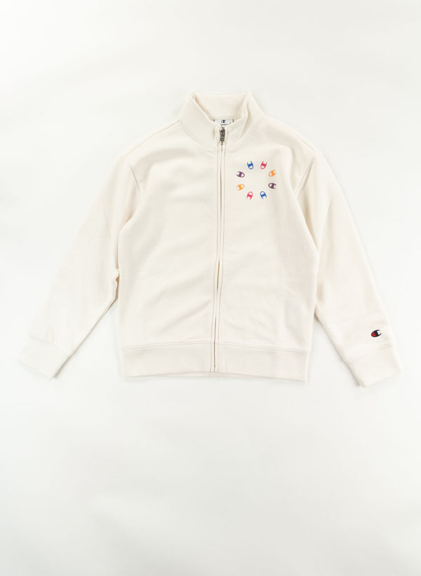 Champion Graphic Felpa Chiusura Zip Bianca Bambina