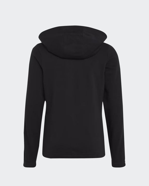 Adidas Essential 3stripes Jr Felpa Con Cappuccio Chiusura Zip Nera Bambina