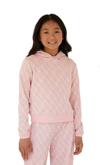 Guess Kids Sweat à Capuche Rose Blanc Fille — immagine 3