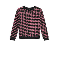 Guess Kids Sweat-shirt Col Rond Noir Rose Enfants Filles — immagine 1