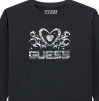 Guess Kids Sweat-shirt Col Rond Noir Filles — immagine 2