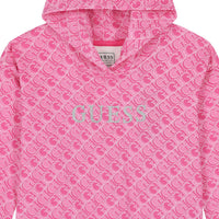 Guess Fashion Kids Sweat à capuche logoté rose pour enfant — immagine 3
