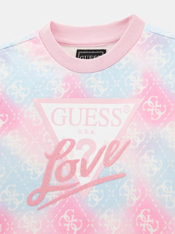 Guess Active Felpa Girocollo Rosa Bambina