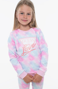 Guess Active Sweat-shirt Col Rond Rose Enfant — immagine 3