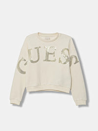Guess Active Felpa Girocollo Bianca Argento Bambina — immagine 1
