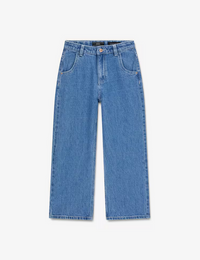 GUESS JEANS A PALAZZO SCRITTA RICAMATA SULLA TASCA POSTERIORE REGOLABILE IN VITA — immagine 1