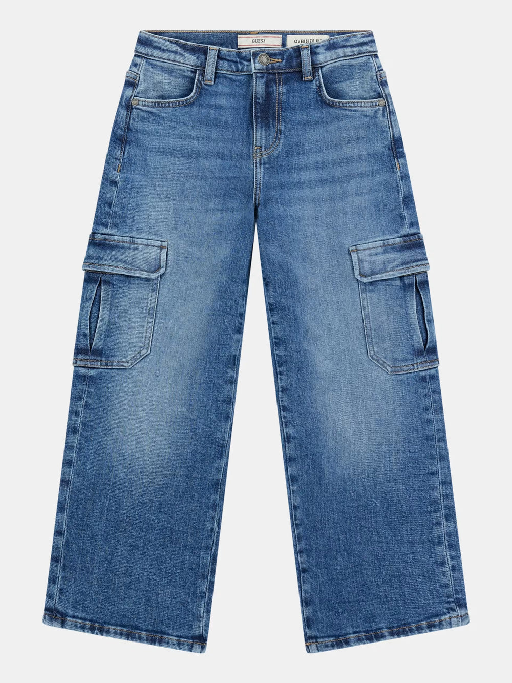 JEANS CARGO GUESS AVEC GRANDES POCHES SUR LES JAMBES, RÉGLABLE À LA TAILLE