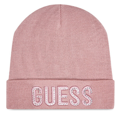 GUESS CASQUETTE ROSE AVEC LETTRAGE ROSE BRODÉ ET STRASS