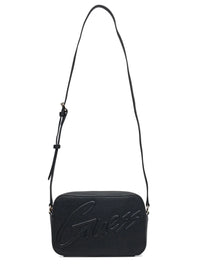 GUESS BORSETTAIN PELLE  A TRACOLLA NERA CHIUSURA CON ZIP, SCRITTA IN RILIEVO — immagine 2