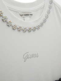 GUESS ABITINO CON MAGLIETTINA BIANCA GIRO COLLO GIOIELLO E GONNA IN TULLE NERA — immagine 3