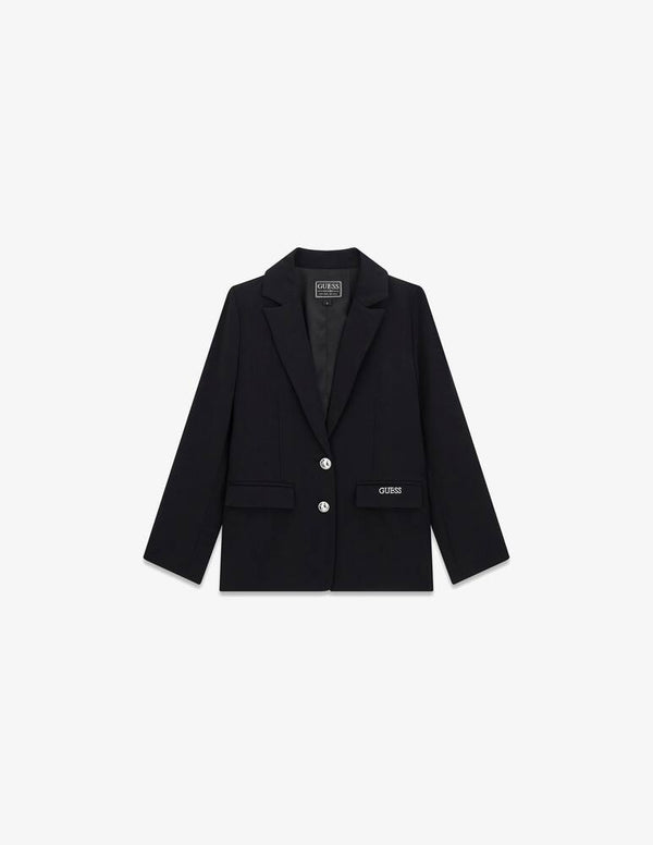 GUESS GIACCA NERA ELEGANTE CON BOTTONI ARGENTO