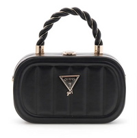GUESS BORSETTA IN PELLE NERA TRACOLLA A CATENA CON MANICO INTRECCIATO E DETTAGLI ORO — immagine 1